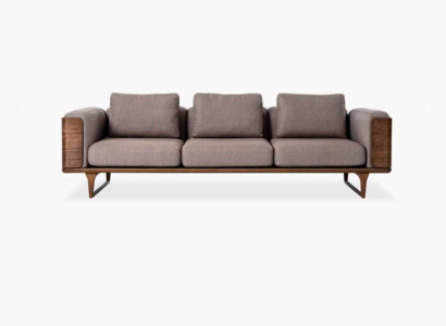 Luxury Living room Sofa Modern Design Wood with Textiles 270cm Big Sofas